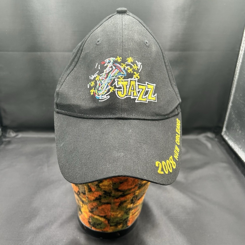 Jazz New Orleans Hat 2008 Black Baseball Cap Sun Products‎ Mens Adult Adjustable
